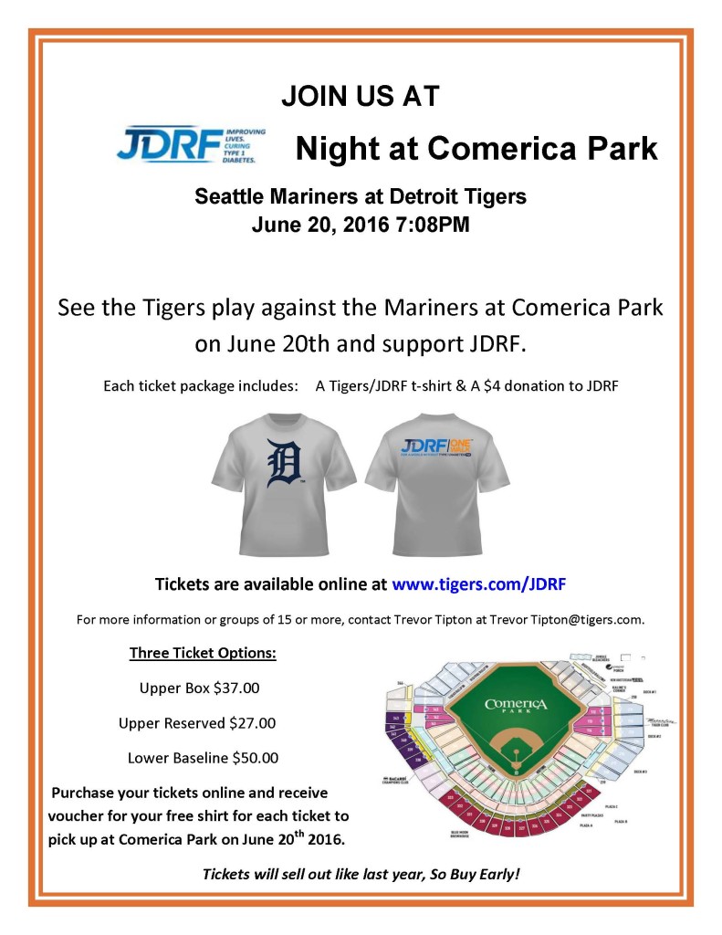 JDRF Night at Comerica Park