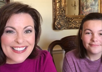 Nicole Johnson, Ph.D, and her daughter, Ava, during the Facebook Live event on March 27