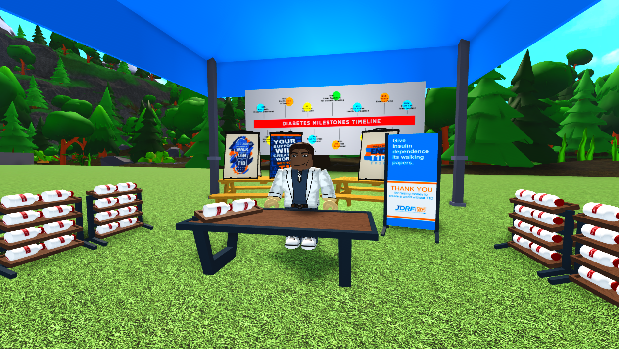 Join Us On November 1 For The Jdrf One Walk Experience In Jdrf One World A Virtual World Inside The Video Game Roblox Jdrf - how do you walk in roblox on a phone