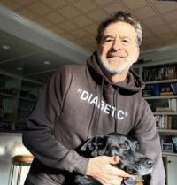 Peter Friedfeld with one of his dogs. 