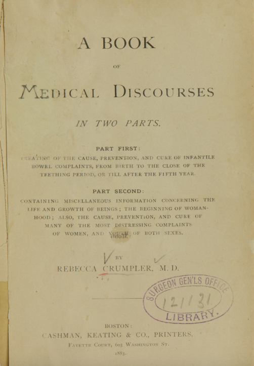 Image of Rebecca Lee Crumpler's Book of Medical Discourses
