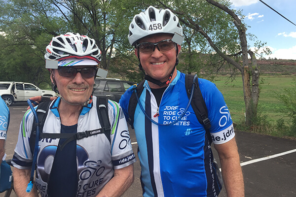 Mike Bender and Dick at the 2017 JDRF Ride in Loveland, CO